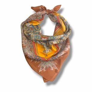 Vintage Cacharel Robinson Golluber Paisley Silk Blend Scarf Made in Japan 25x27